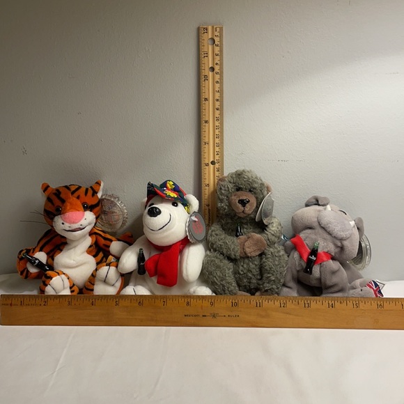 Vintage 90’s Coca Cola Plush Bean Bags Lot of 4 - Picture 2 of 16